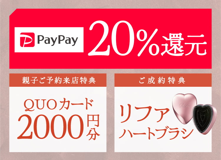 豪華5大特典 paypay20%還元 QUOカード2000円分 リファハートブラシ